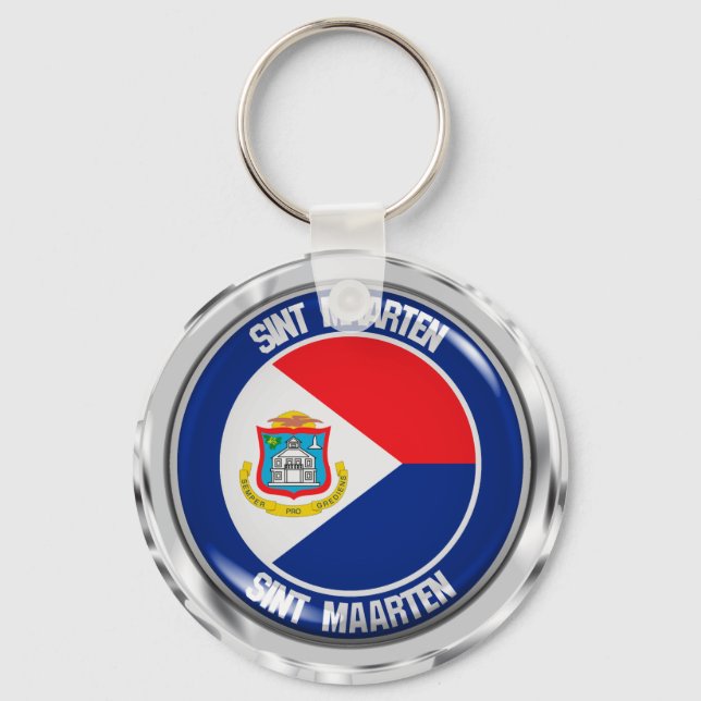 Sint Maarten RundEmblem Schlüsselanhänger (Vorderseite)