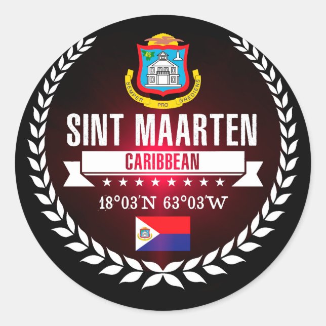 Sint Maarten Runder Aufkleber (Vorderseite)