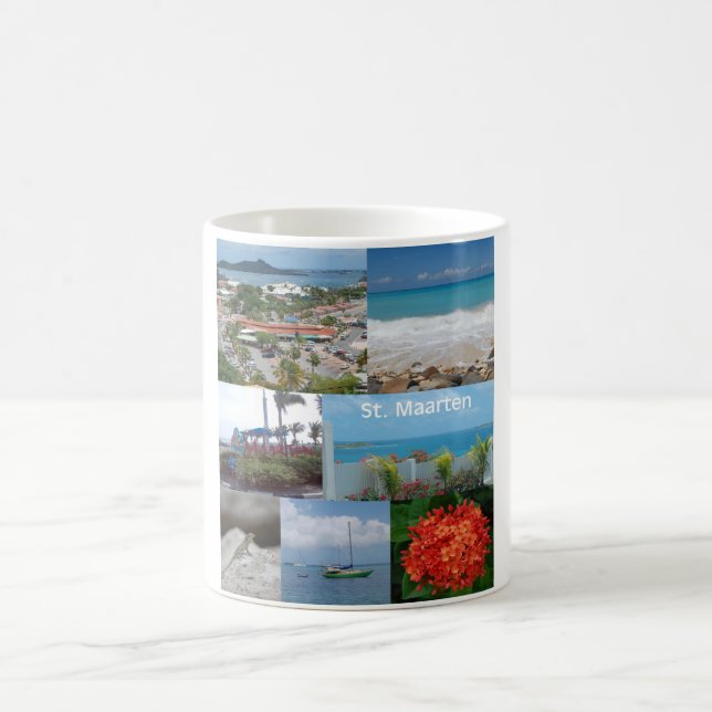 Sint Maarten-Saint Maarten Foto Collage Kaffeetasse (Mittel)
