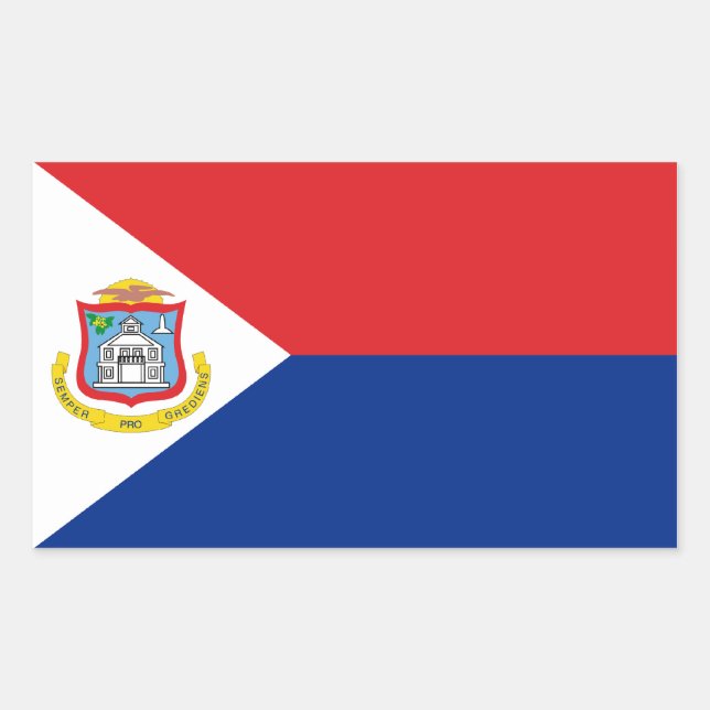 Sint Maarten, Saint Martin Flag, Niederländisch/Ni Rechteckiger Aufkleber (Vorderseite)
