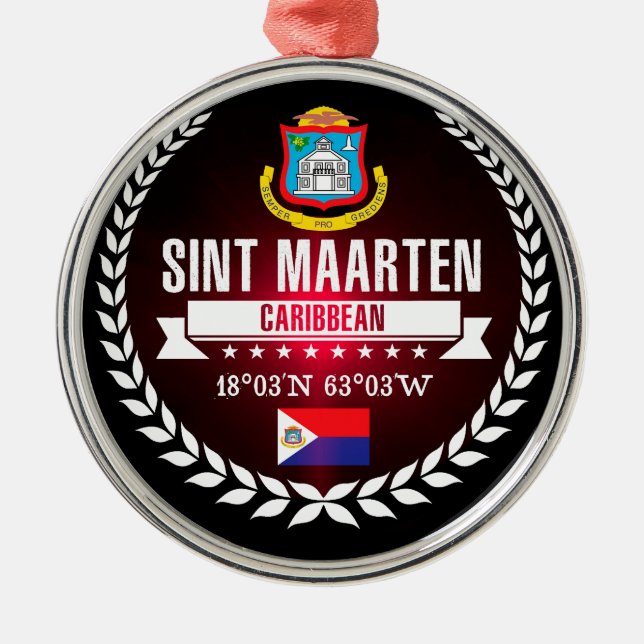 Sint Maarten Silbernes Ornament (Vorne)