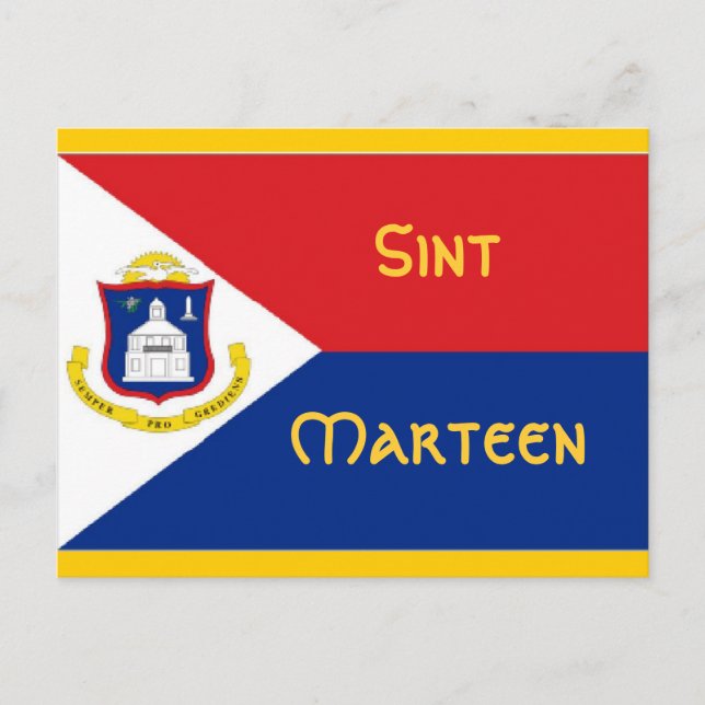Sint Marteen St Martin Flagge Postkarte (Vorderseite)