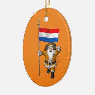 Sinterklaas mit Abzeichen der Niederlande Keramikornament
