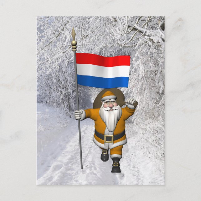 Sinterklaas mit Abzeichen der Niederlande Postkarte (Vorderseite)