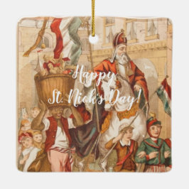 Sinterklaas niederländisches St.-Nick Vintager Keramikornament