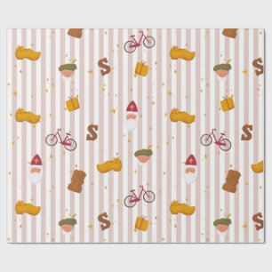 Sinterklaas- und Piet-Wrap-Papier Geschenkpapier