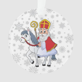 Sinterklaas und sein Weiße Pferd-Ornament Ornament