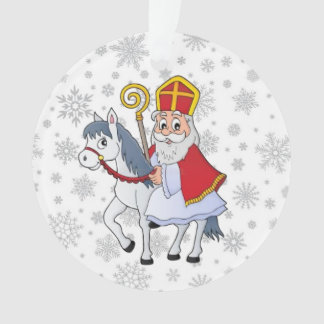 Sinterklaas und sein Weiße Pferd-Ornament Ornament