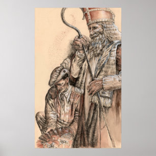 Sinterklaas und Zwarte Piet von Portia St Luke Poster