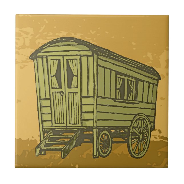 Sinti und Roma Caravan Fliese (Vorderseite)
