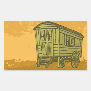 Sinti und Roma Caravan Rechteckiger Aufkleber