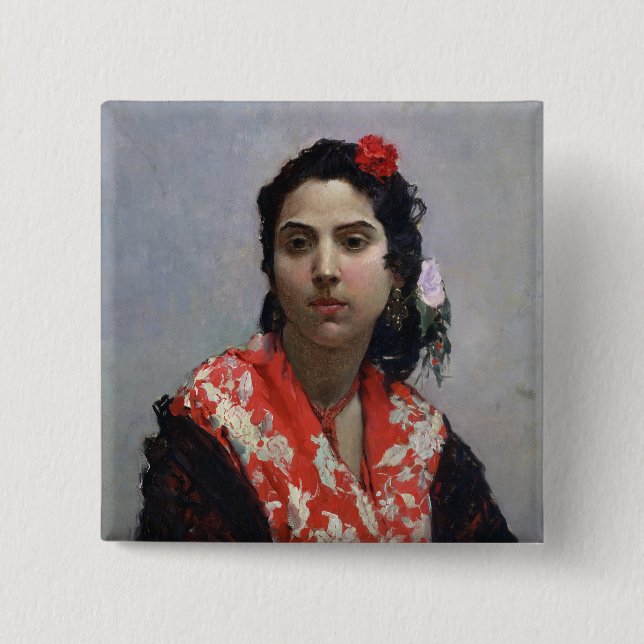 Sinti und Roma-Frau Button (Vorderseite)