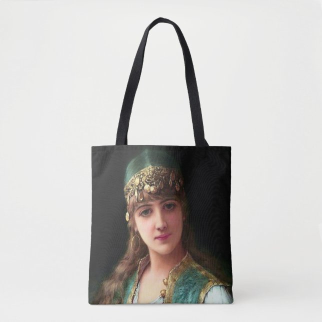 Sinti und Roma-Frau viktorianische Boho Bellydance Tasche (Vorderseite)