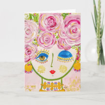 Sinti und Roma Garden Girl Glow - Note Card
