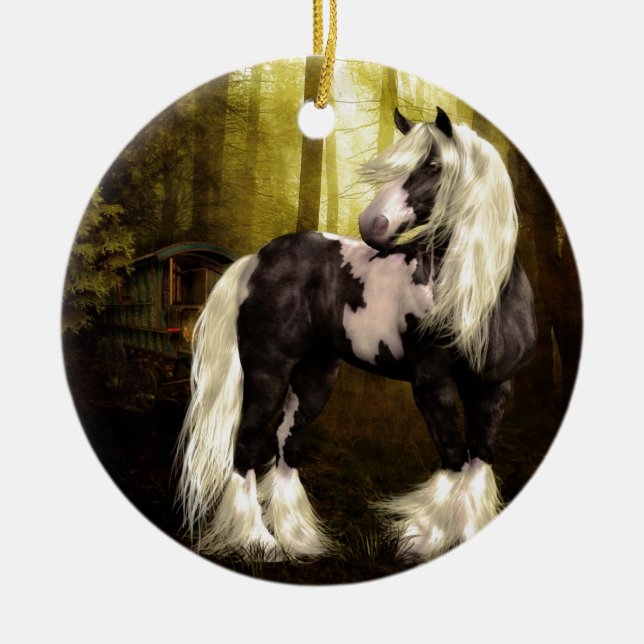 Sinti und Roma-Gold Vanner Keramik Ornament (Vorne)