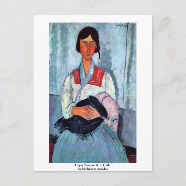 Sinti und Roma mit Kind von Modigliani Amedeo Postkarte (Vorderseite)