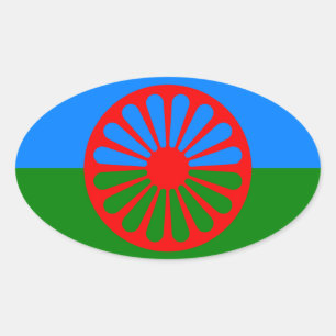 Sinti und Roma Ovaler Aufkleber