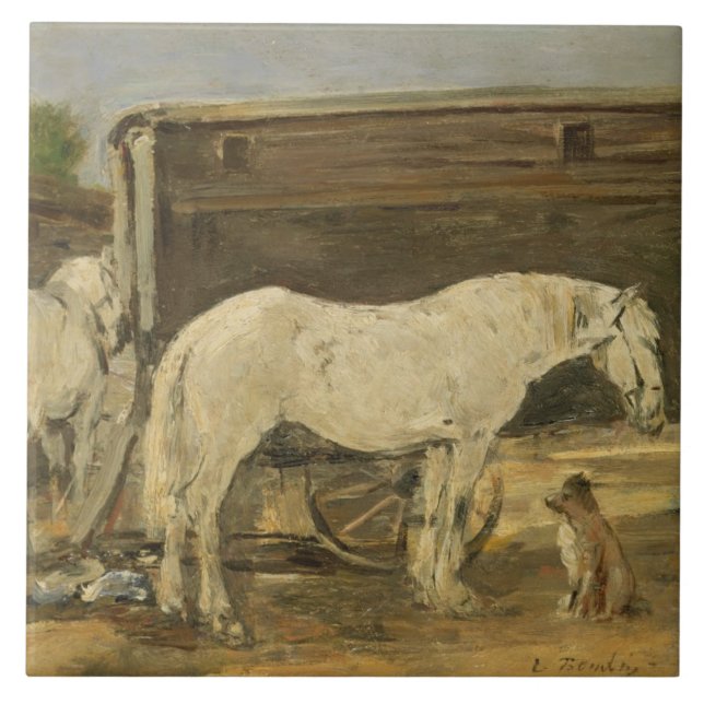 Sinti und Roma-Pferde, c.1885-90 (Öl auf Leinwand) Fliese (Vorderseite)