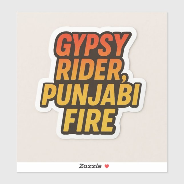 Sinti und Roma Rider, Punjabi Fire - Bold Desi Tec Aufkleber (Blatt)
