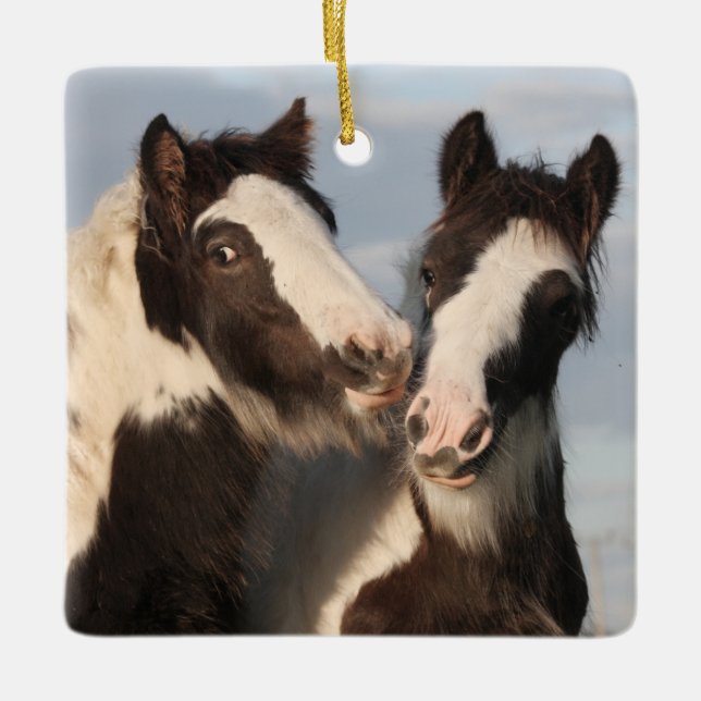 Sinti und Roma Vanner Horse Friends Keramikornament (Vorderseite)