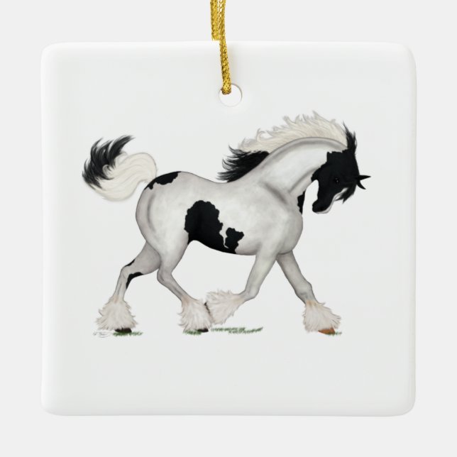 Sinti und Roma Vanner Personalisierter Weihnachtsp Keramikornament (Vorderseite)