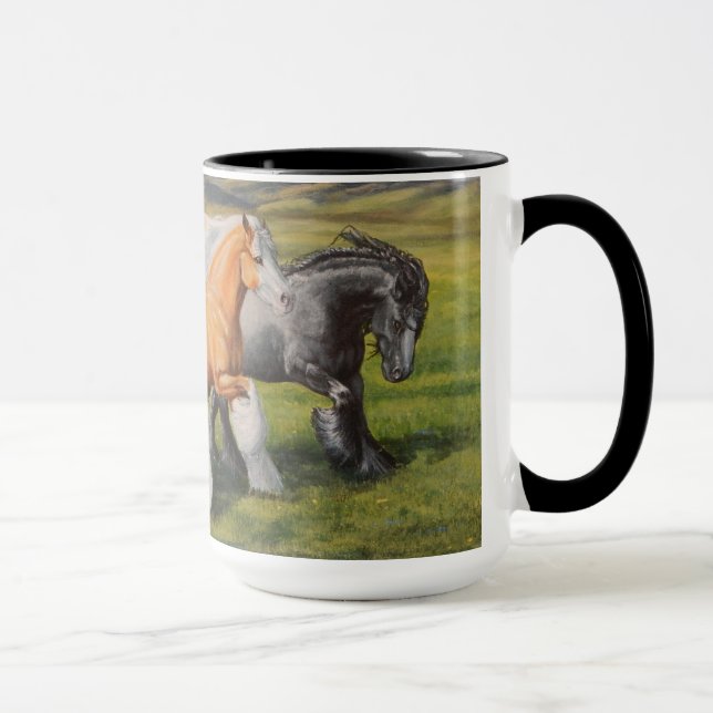 Sinti und Roma Vanner Pferdestallion Pinto Tasse (Rechts)