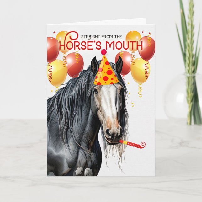 Sinti und Roma Vanner Piebald Horse Funny Geburtst Karte (Vorderseite)