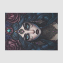 Sinti und Roma Woman Dark Gothic Decoupage Paper