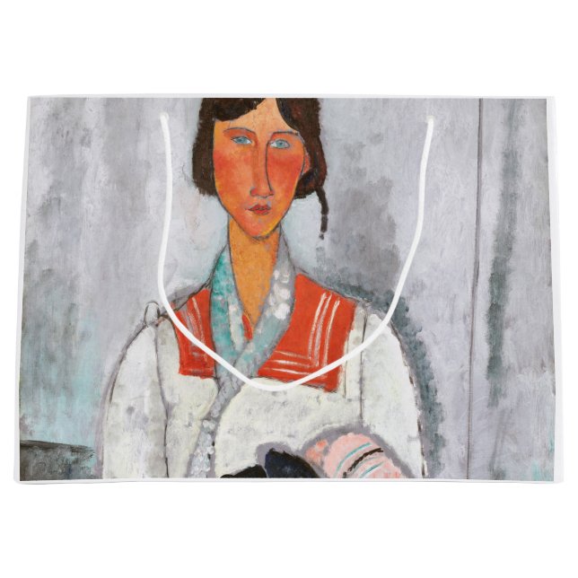 Sinti und Roma Woman mit Baby, Modigliani Große Geschenktüte (Vorderseite)