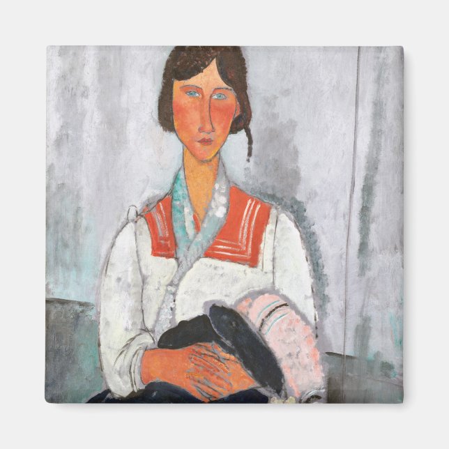 Sinti und Roma Woman mit Baby, Modigliani Magnet (Vorne)