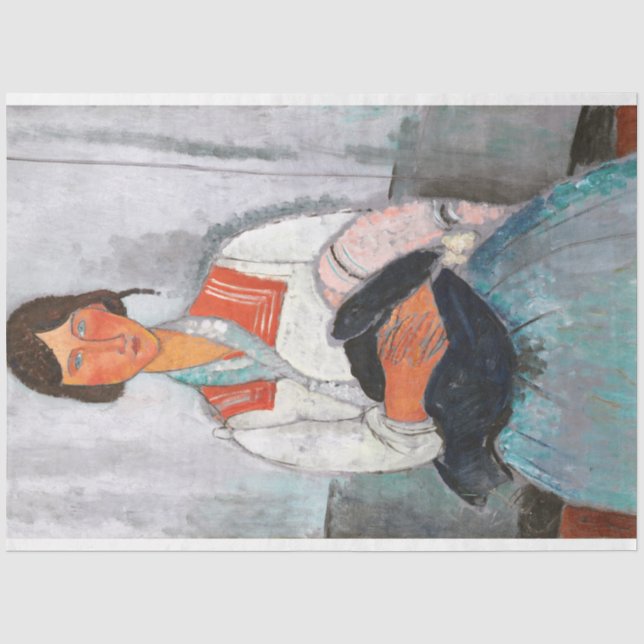 Sinti und Roma Woman mit Baby, Modigliani Seidenpapier (Vorderseite)