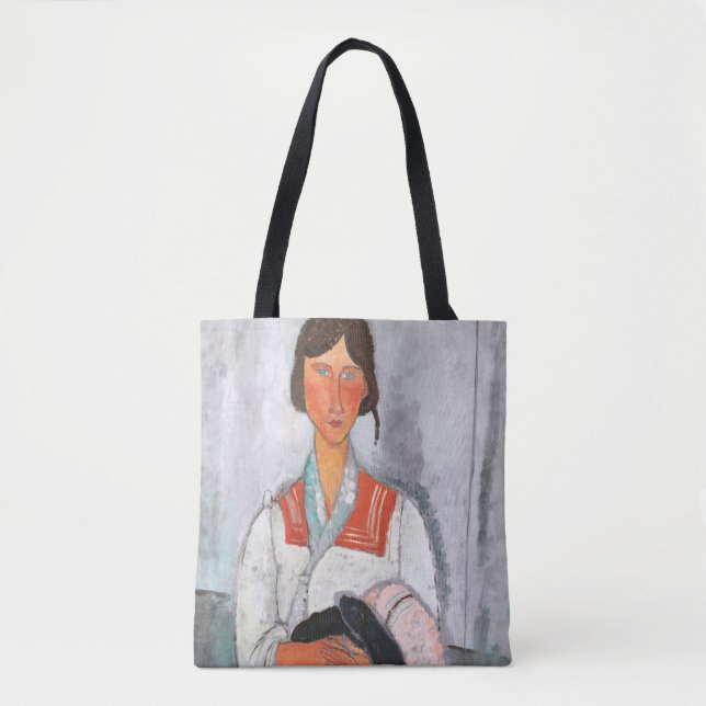 Sinti und Roma Woman mit Baby, Modigliani Tasche (Vorderseite)