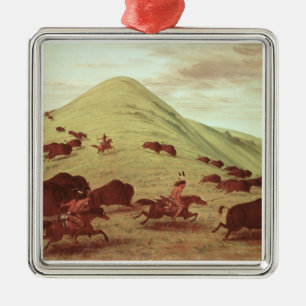 Sioux-amerikanischer Ureinwohner, der Büffel, 183 Silbernes Ornament