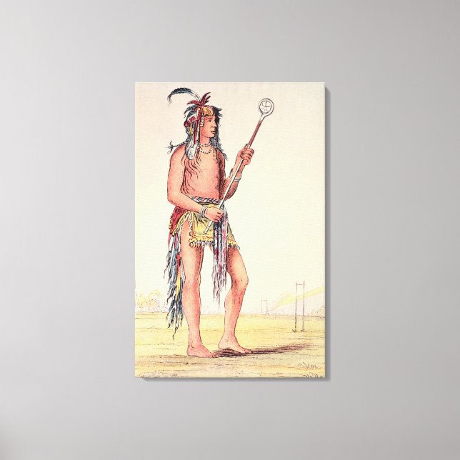 Sioux Ball Player Ah-No-Je-Nange Leinwanddruck (Vorderseite)
