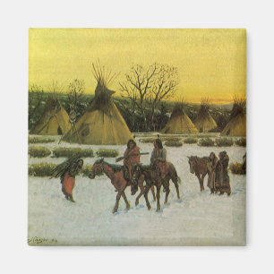 Sioux Camp in Wounded Knee von John Hauser Magnet