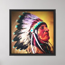 "Sioux Chief" Originalkunst auf Leinwand gedruckt