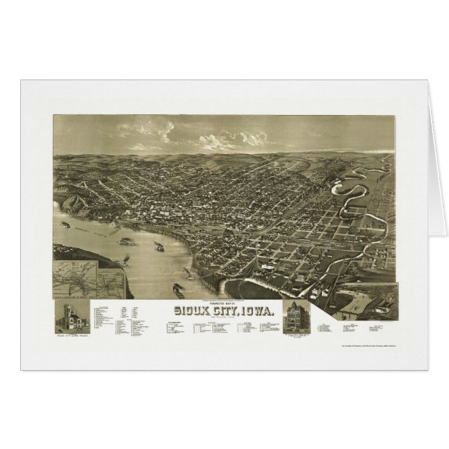 Sioux City, IA panoramische Karte - 1888 (Vorderseite (Horizontal))
