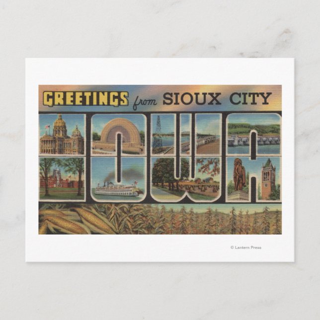 Sioux City, Iowa - Große Briefmarkenszenen 2 Postkarte (Vorderseite)