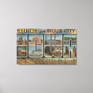 Sioux City, Iowa - große Buchstabe-Szenen 2 Leinwanddruck