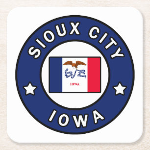 Sioux City Iowa Rechteckiger Pappuntersetzer
