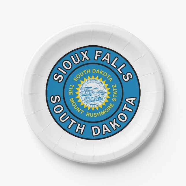 Sioux Falls South Dakota Pappteller (Vorderseite)