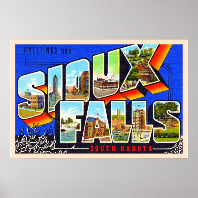 Sioux Falls South Dakota SD Large Letter Postcard Poster (Vorne)