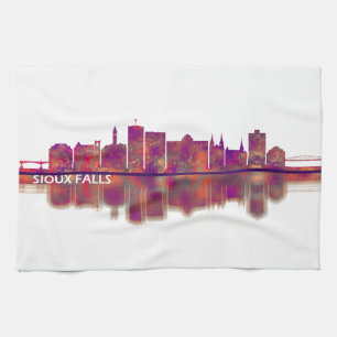 Sioux Falls South Dakota Skyline Geschirrtuch