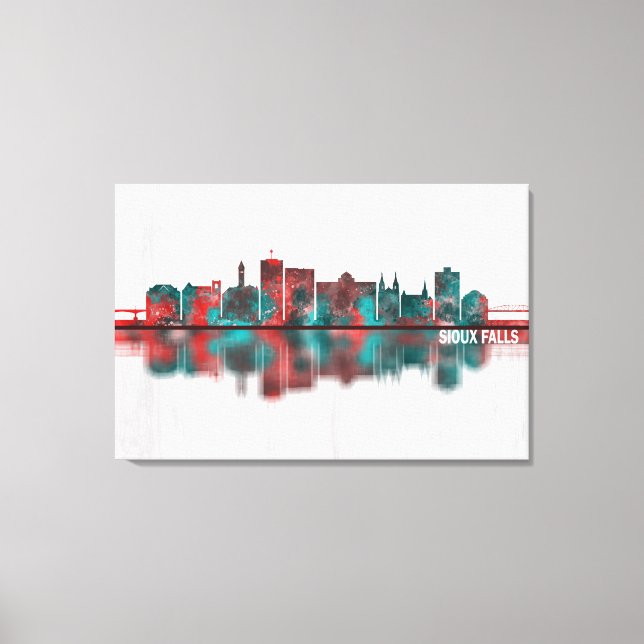 Sioux Falls South Dakota Skyline Leinwanddruck (Vorderseite)