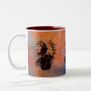 Sioux-Häuptling Native American Geschenktasse Zweifarbige Tasse