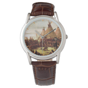 Sioux-Kriegsrat George Catlin Circa 1850 Armbanduhr