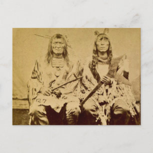 Sioux-Kriegsrat Vintage-Stereobild Postkarte