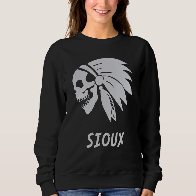 Sioux Native American Indian Born Freedom Evil Sku Sweatshirt (Vorderseite)