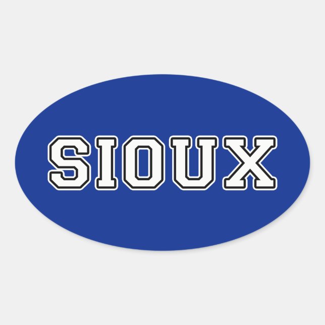 Sioux Ovaler Aufkleber (Vorderseite)
