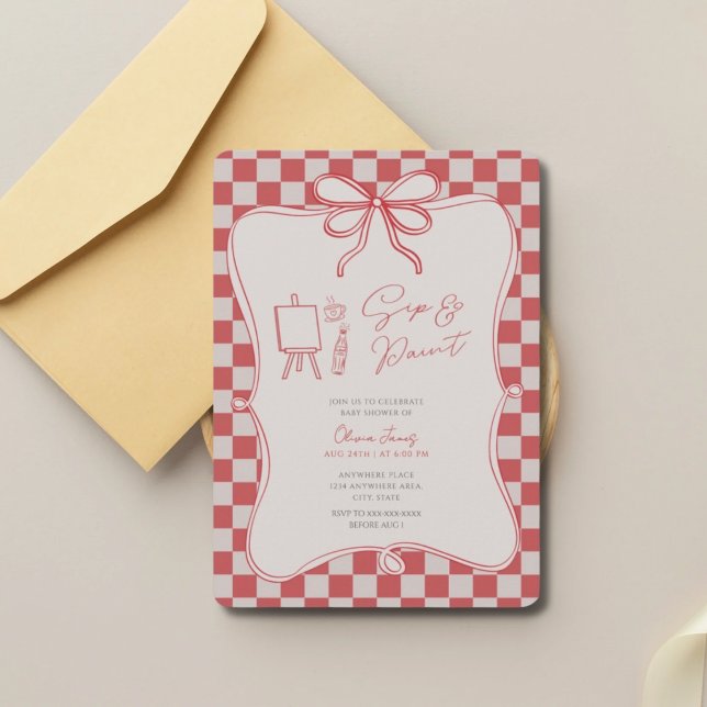 Sip and paint baby shower einladung (Von Creator hochgeladen)